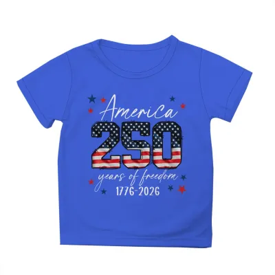 Kids Family Matching Outfits Independence Day Printed Cotton Breathable Short-Sleeve T-Shirt