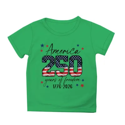 Kids Family Matching Outfits Independence Day Printed Cotton Breathable Short-Sleeve T-Shirt