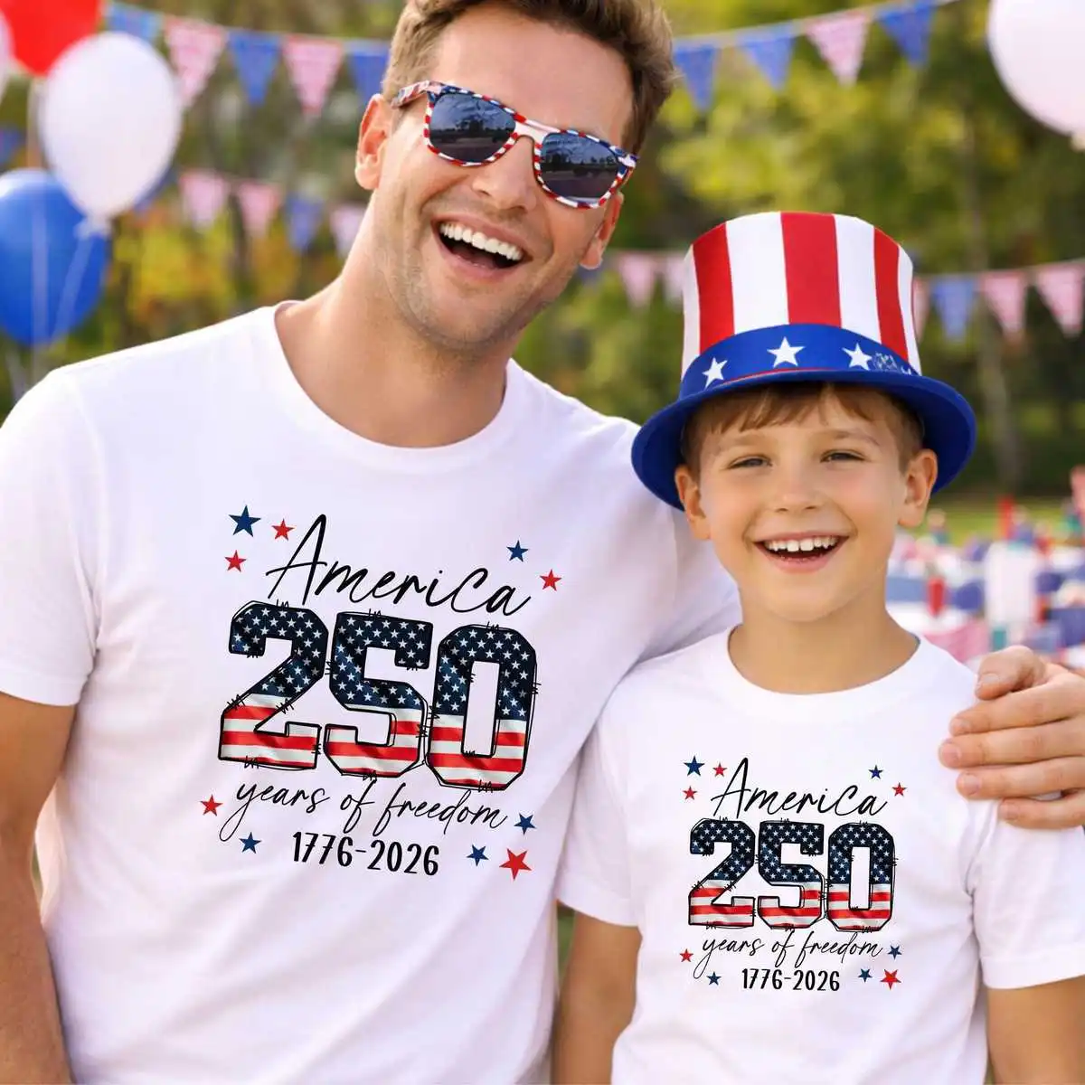Fashion Independence Day Printed Cotton Breathable Parent-Child Short-Sleeve T-Shirt Unisex Casual S-5XL