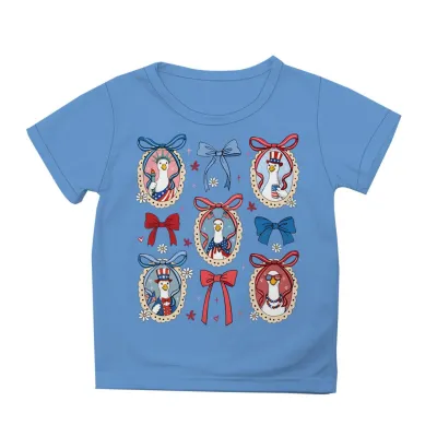 Fashion Summer Independence Day Printed Cotton Breathable Parent-Child Short-Sleeve T-Shirt