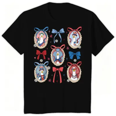 Fashion Summer Independence Day Printed Cotton Breathable Parent-Child Short-Sleeve T-Shirt