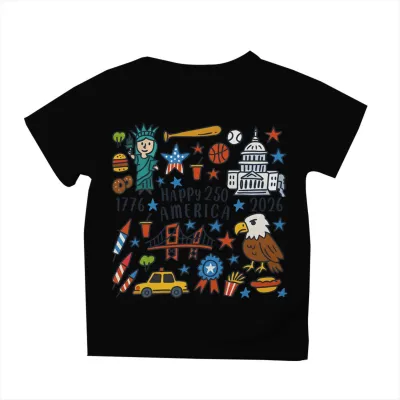 Fashion Summer Independence Day Printed Cotton Breathable Parent-Child Short-Sleeve T-Shirt