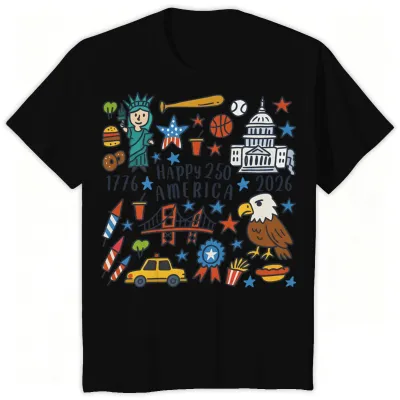 Fashion Summer Independence Day Printed Cotton Breathable Parent-Child Short-Sleeve T-Shirt