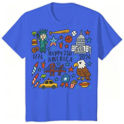 Fashion Summer Independence Day Printed Cotton Breathable Parent-Child Short-Sleeve T-Shirt