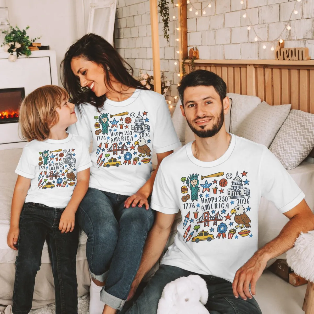 Fashion Summer Independence Day Printed Cotton Breathable Parent-Child Short-Sleeve T-Shirt