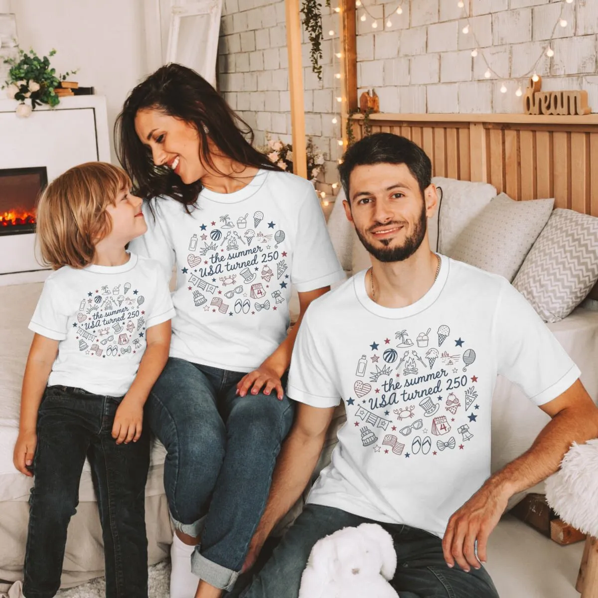 Fashion Summer Independence Day Printed Cotton Breathable Parent-Child Short-Sleeve T-Shirt Unisex