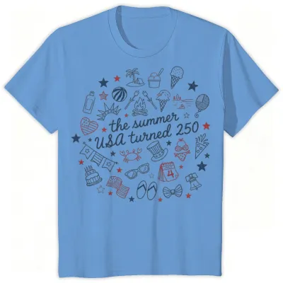 Fashion Summer Independence Day Cotton Breathable Parent-Child Short-Sleeve T-Shirt for Kids Family Matching Outfits