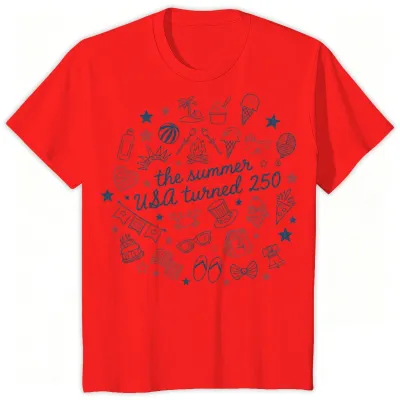 Fashion Summer Independence Day Cotton Breathable Parent-Child Short-Sleeve T-Shirt for Kids Family Matching Outfits