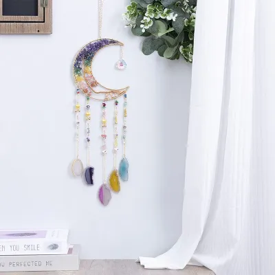 Modern Minimalism Tree Of Life Agate Crystal Handmade Iron Pendant