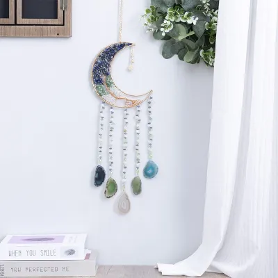 Modern Minimalism Tree Of Life Agate Crystal Handmade Iron Pendant