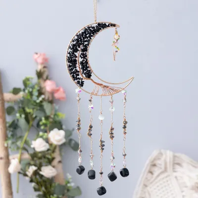Modern Minimalism Tree Of Life Agate Crystal Handmade Iron Pendant