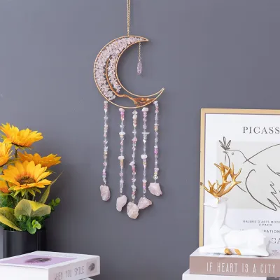 Modern Minimalism Tree Of Life Agate Crystal Handmade Iron Pendant