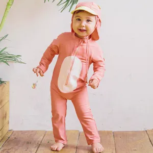Kids Baby Boys' And Girls' Long Sleeve Two-Piece Swimwear Hat Set Unisex Polyester