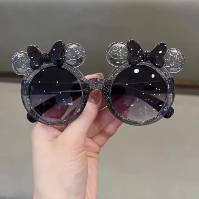 Kids Boys Girls Fashion Cute Crystal Bow Sunglasses Round Frame PC AC