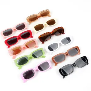 Kids Boys And Girls Narrow Frame Oval Sunglasses with PC Lens