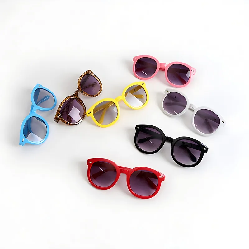 Kids Fashion Round Frame UV400 Anti-UV Rice Nail Sunglasses Boys Girls