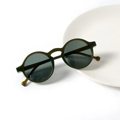 Kids Boys And Girls Fashion Retro Round Frame Sunglasses