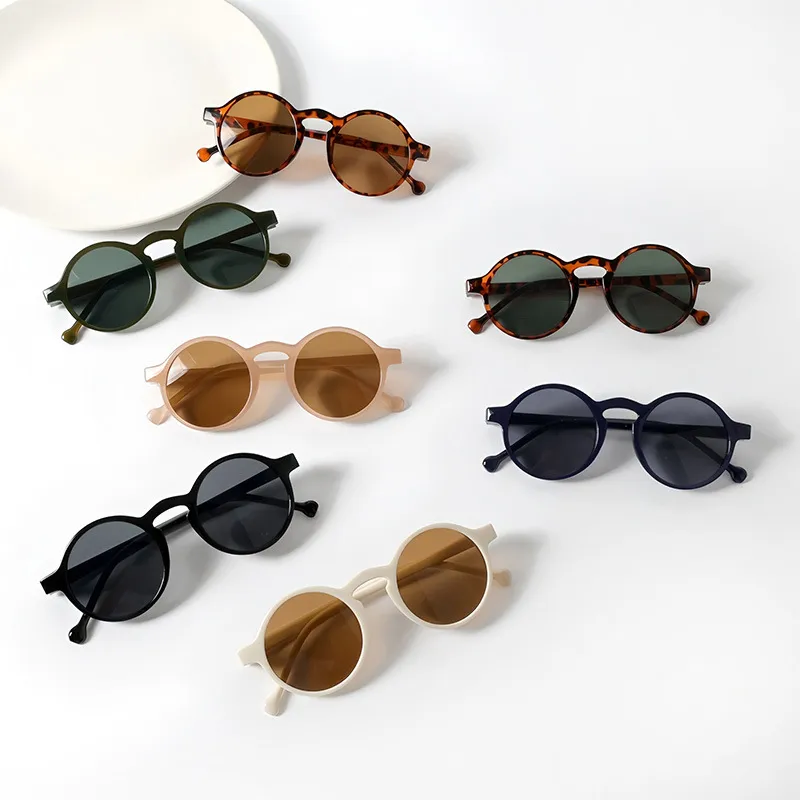 Kids Boys And Girls Fashion Retro Round Frame Sunglasses