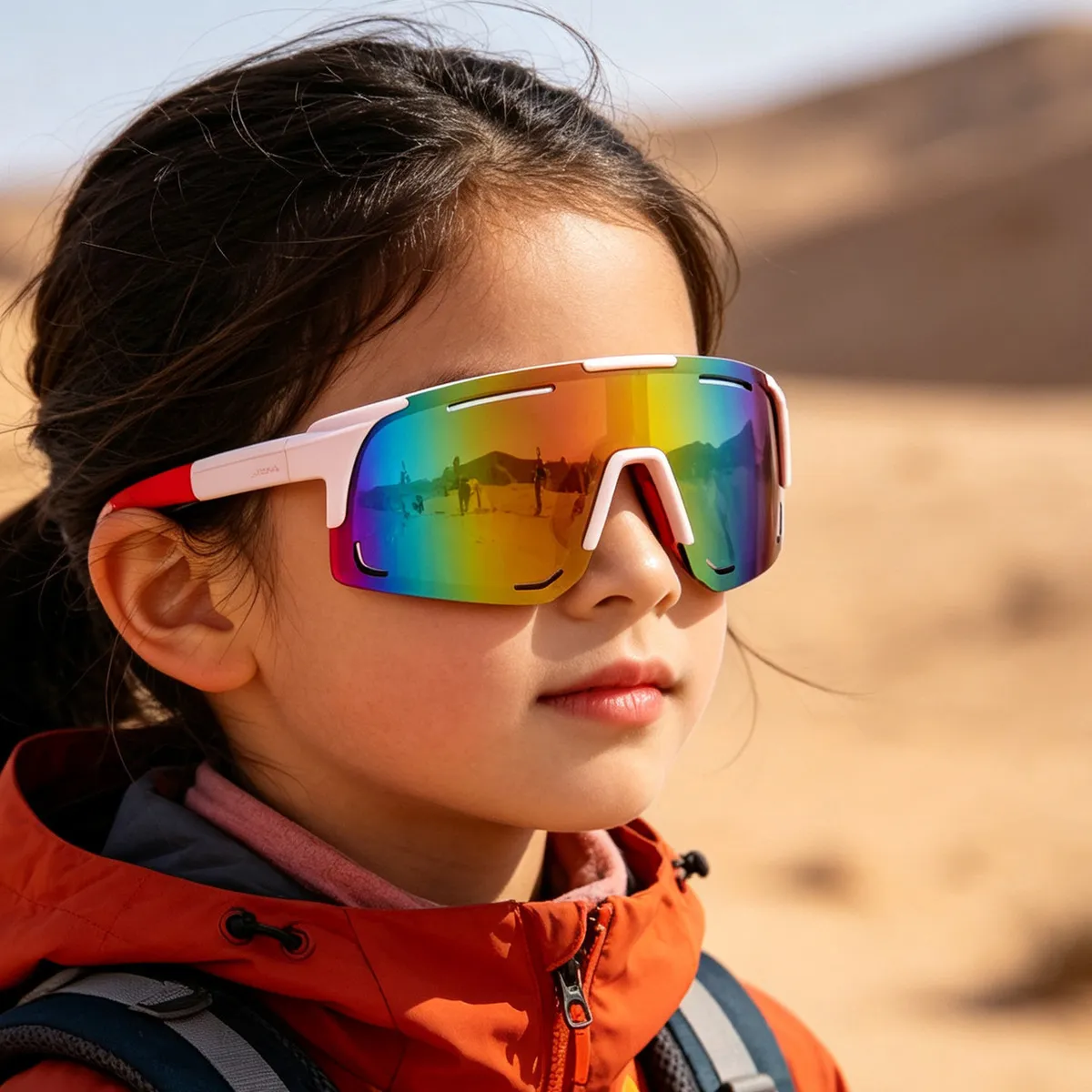 Kids Boys and Girls Fashion Windproof Sports Sunglasses Square Frame PC Material