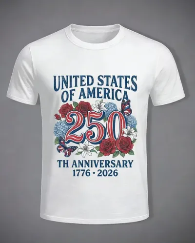 Kids Boys And Girls Fashion Casual Independence Day Printed Pure Cotton Short Sleeve T-Shirt