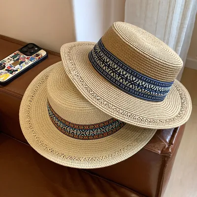 Women Fashion Casual Simple Boho Ethnic Style Vacation Straw Hats