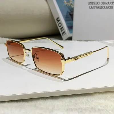 Women's Fashion Casual Square Small Frame Metal Sunglasses