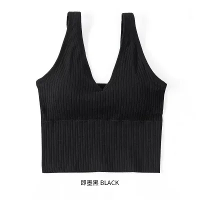 Women Fashion Casual Simple Solid Color No Steel Ring Bra