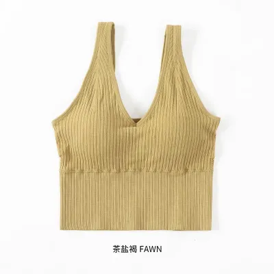 Women Fashion Casual Simple Solid Color No Steel Ring Bra