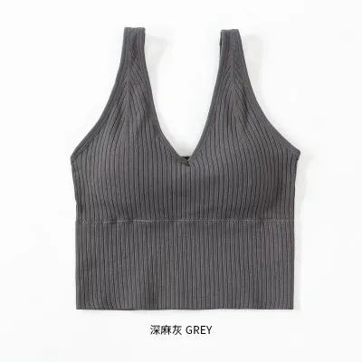 Women Fashion Casual Simple Solid Color No Steel Ring Bra