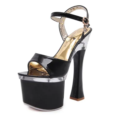 Women's Sexy Solid Color Peep-Toe Platform Super High Heels for Pole Dancing