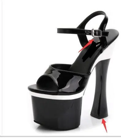 Women's Sexy Solid Color Peep-Toe Platform Super High Heels for Pole Dancing