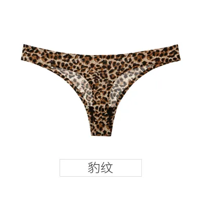 Women Fashion Sexy Printed Ice Silk Traceless Thong