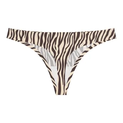 Women Fashion Sexy Printed Ice Silk Traceless Thong