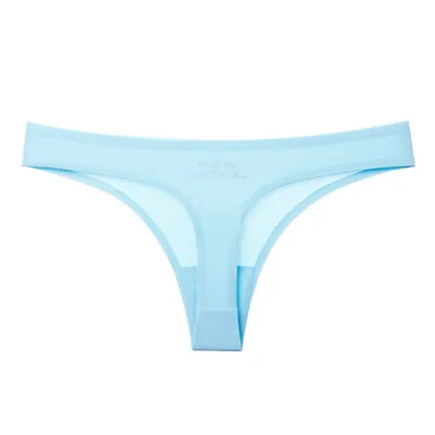 Women Fashion Sexy Printed Ice Silk Traceless Thong
