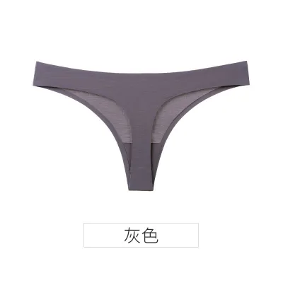 Women Fashion Sexy Printed Ice Silk Traceless Thong