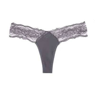 Women Fashion Sexy Solid Color Seamless Ice Silk Low Waist Thong