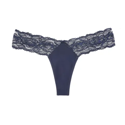 Women Fashion Sexy Solid Color Seamless Ice Silk Low Waist Thong