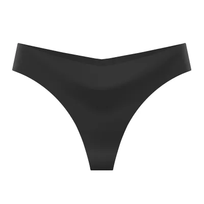Women Fashion Sexy Simple Solid Color Ice Silk Seamless Thong