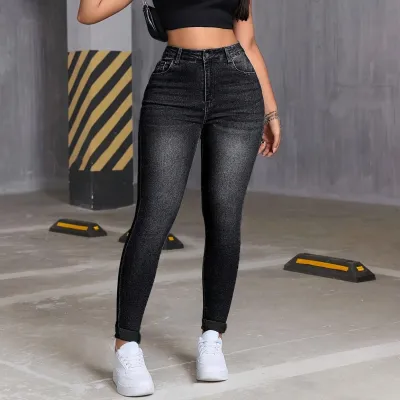 Women Fashion Casual Tight Stretch High Waist Skinny Jeans
