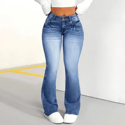 Women Fashion Casual Bootcut Jeans