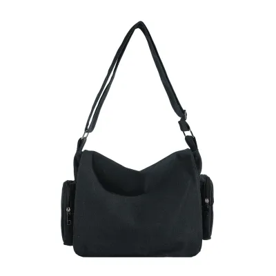 Women Fashion Casual Washed Canvas Large Capacity Shoulder Bag Tote