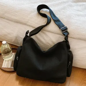Women Fashion Casual Washed Canvas Large Capacity Shoulder Bag Tote