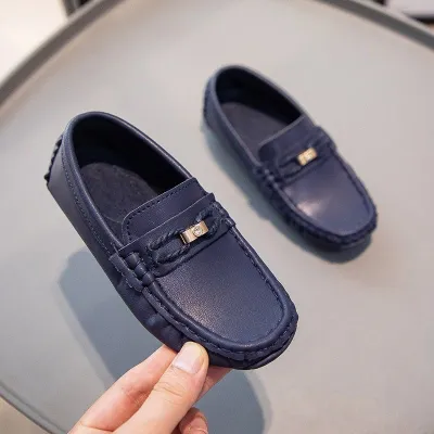 Kids Boys Fashion Casual Big-Toe Soft-Sole PU Leather Shoes