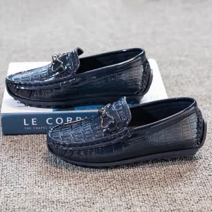 Kids Boys Summer Casual Slip-On Leather Shoes with Wool Insole