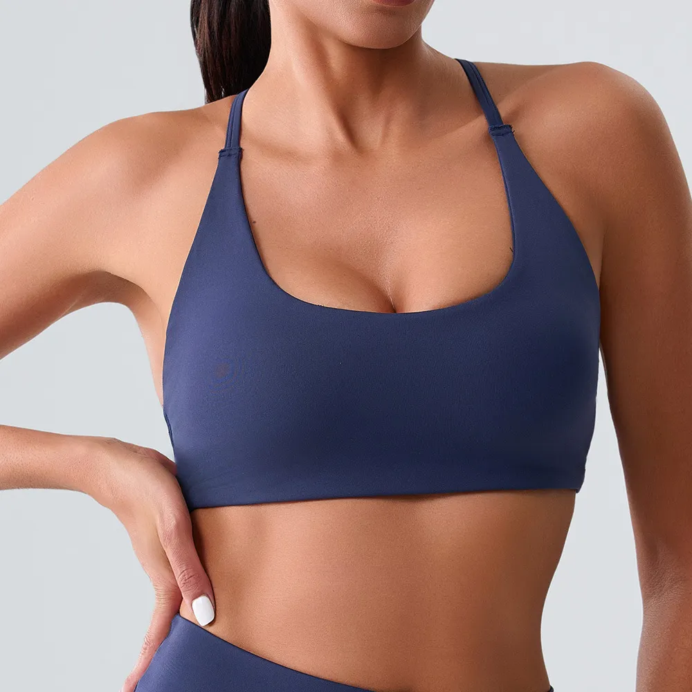 Women Fashion Casual Solid Color Cross Sports Gather Yoga