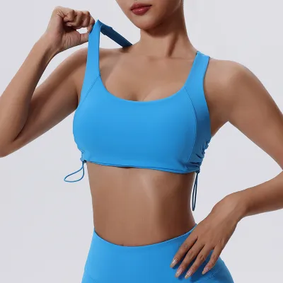 Women Fashion Casual Solid Color High-Strength Drawstring Sports Yoga