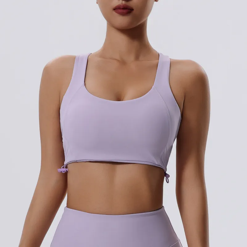 Women Fashion Casual Solid Color High-Strength Drawstring Sports Yoga