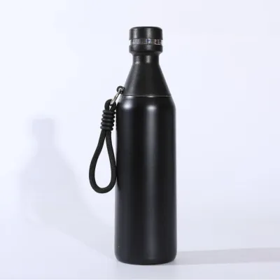 Fashion Simple Small Mouth 304 Stainless Steel Sports Thermos with Lifting Cord Screw Cap for Outdoor Home Kitchen