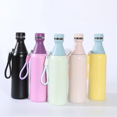 Termo deportivo de acero inoxidable 304 de boca pequeña, diseño sencillo y elegante.