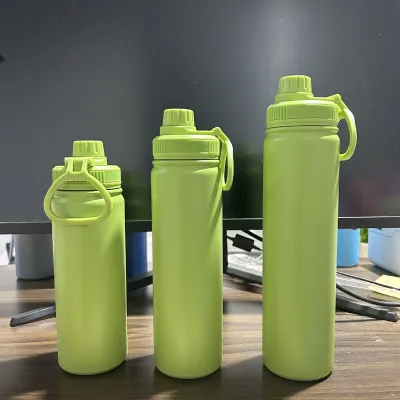 Simple Solid Color Large Capacity Portable Outdoor 304 Stainless Steel Sports Thermos with Screw Cap